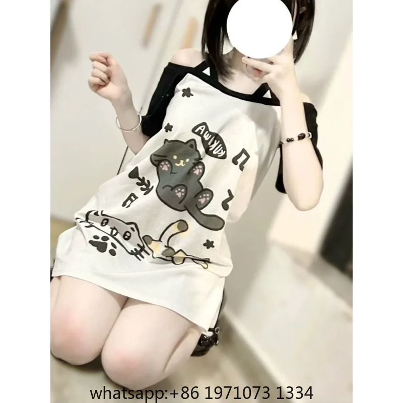 Tee Graphic Print - T-shirt da donna giapponese patchwork con