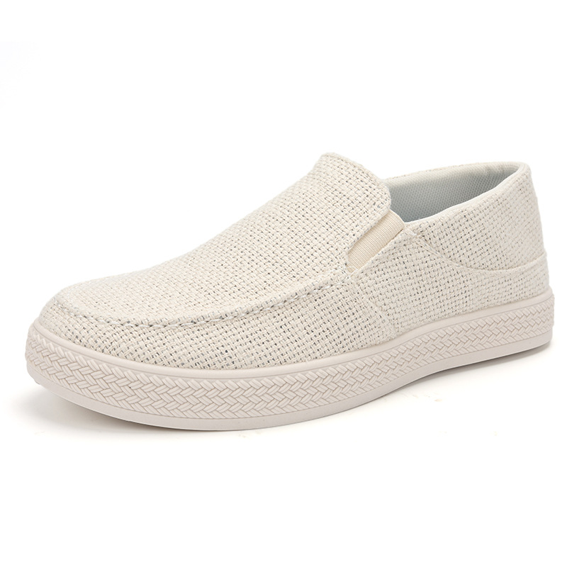 Espadrille Slip On - Mocassini da uomo in lino, traspiranti,